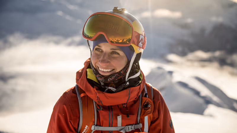 Abbildung von: Freeriderin Nadine Wallner beim 1. Sportgipfel Tirol