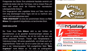 Theater Quartier B2 spielt "Mein Ungeheuer" von Felix Mitterer