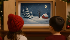 Kamishibai-Weihnachtsgeschichte: Die Weihnachtswichtel-Wunschmaschine