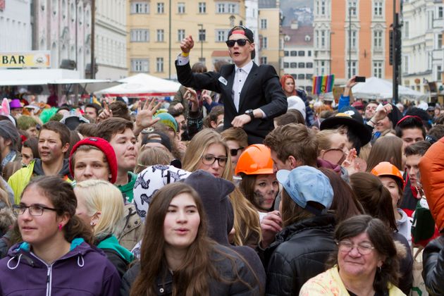 Faschingstreiben in Innsbruck.