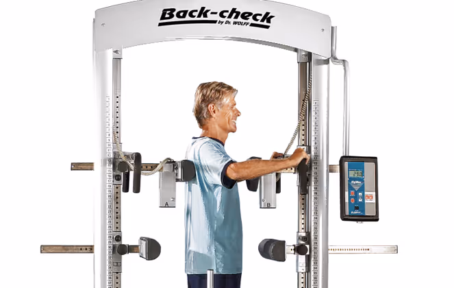RÜCKENFITNESS: Mit dem Dr. Wolf Rückenfitness-Zentrum hat das Olympic GYM eine optimale Lösung, um schmerzfrei durchs Leben zu gehen. Nutze die Gelegenheit am 6. November 2021 für einen kostenlosen Check.