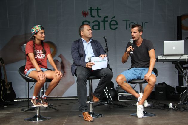 Freestylerin Lara Wolf, CR Alois Vahrner und Fußballer Simon Zangerl.
