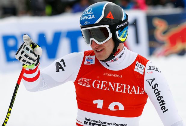 Matthias Mayer, im Vorjahr noch Sieger, jubelte über Platz drei.