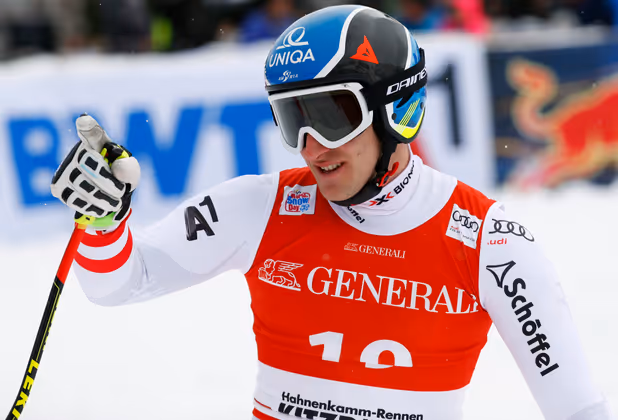 Matthias Mayer, im Vorjahr noch Sieger, jubelte über Platz drei.