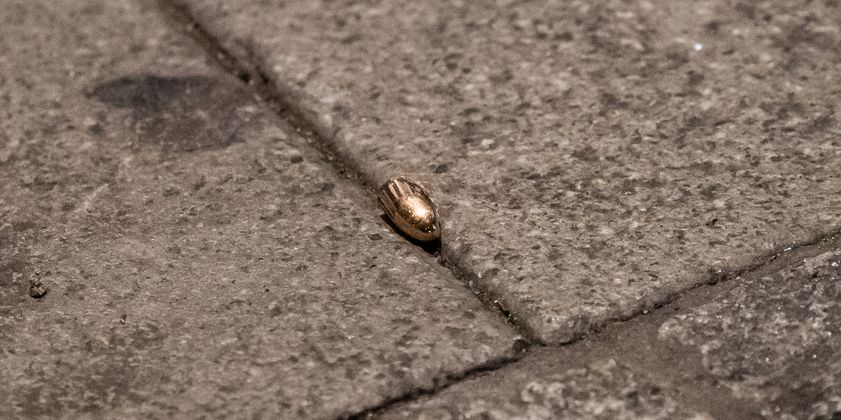 Ein Projektil liegt in unmittelbarer Nähe des Tatorts am Heumarkt. 