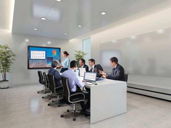modern interior of a boardroom in white colour.