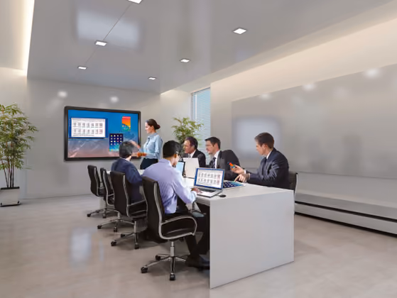 modern interior of a boardroom in white colour.