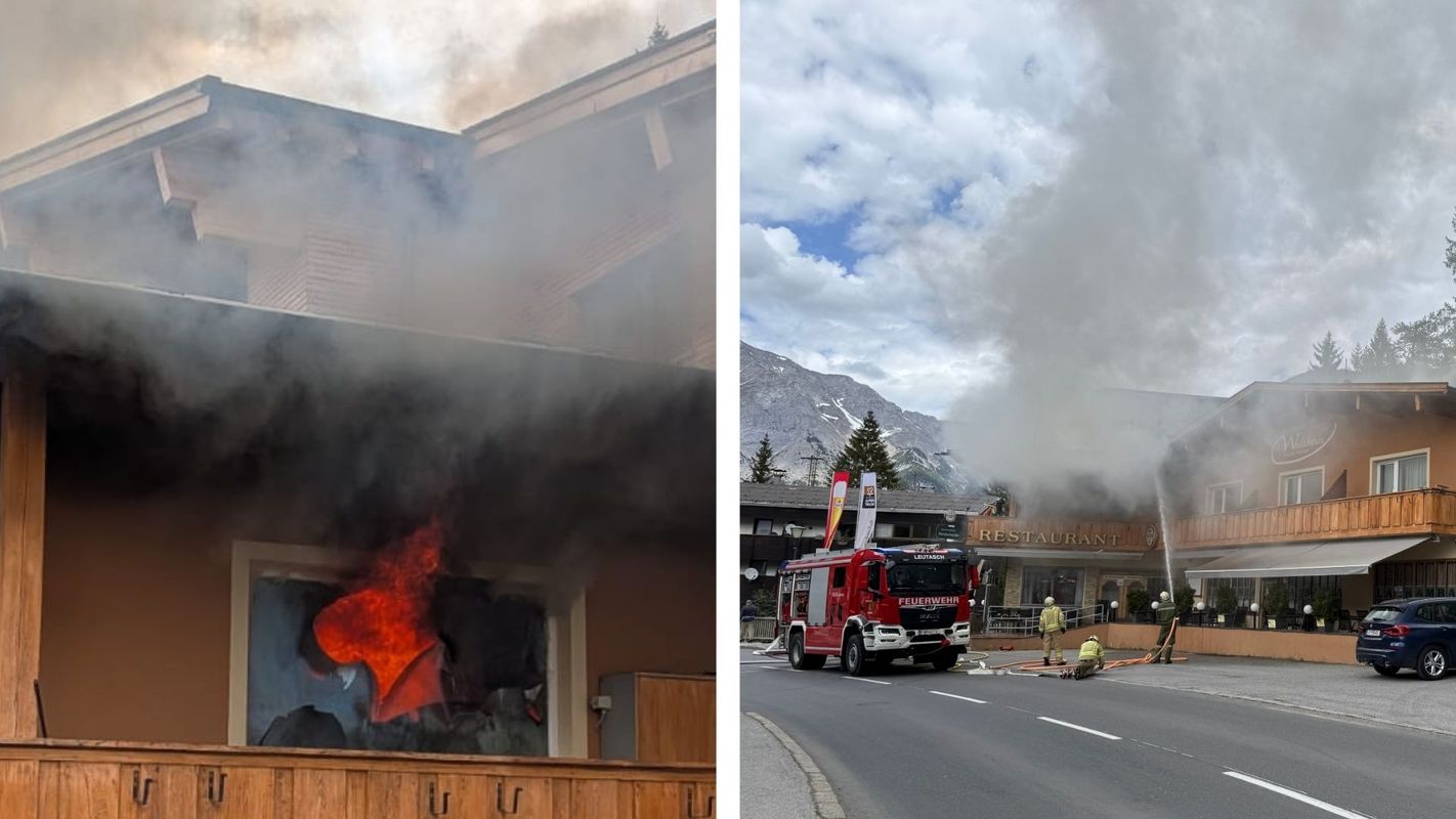 Flammen schlugen aus Zimmer: Brand in Leutascher Gasthaus gelöscht