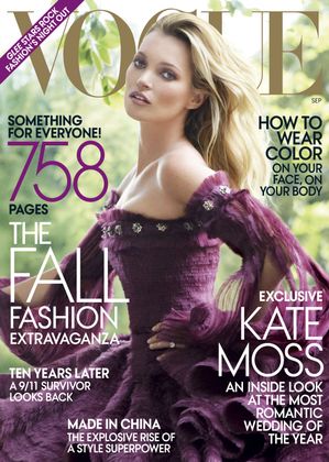  2011 war Kate Moss am Cover der Vogue, fotografiert von Mario Testino.