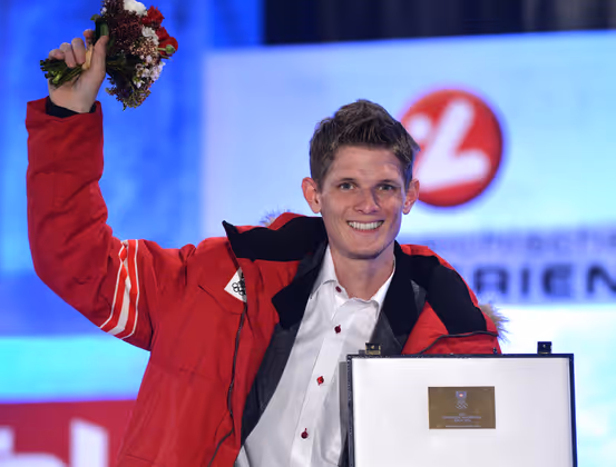 Thomas Morgenstern war der einzige Vertreter der Skispringer auf der Bühne. Die anderen Silbermedaillengewinner im Teambewerb mussten bereits weiterreisen.