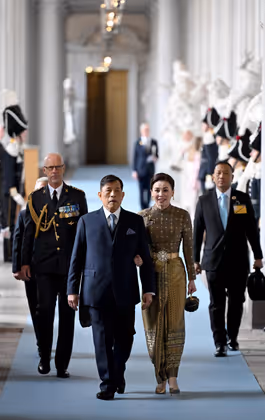 Thailands König Rama X mit seiner Frau Suthida.