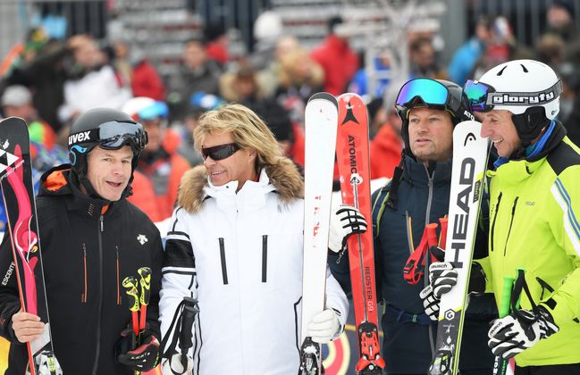 Rot-weiß-rote Ski-Legenden: Hansi Hinterseer, Stefan Eberharter und Leonhard Stock.