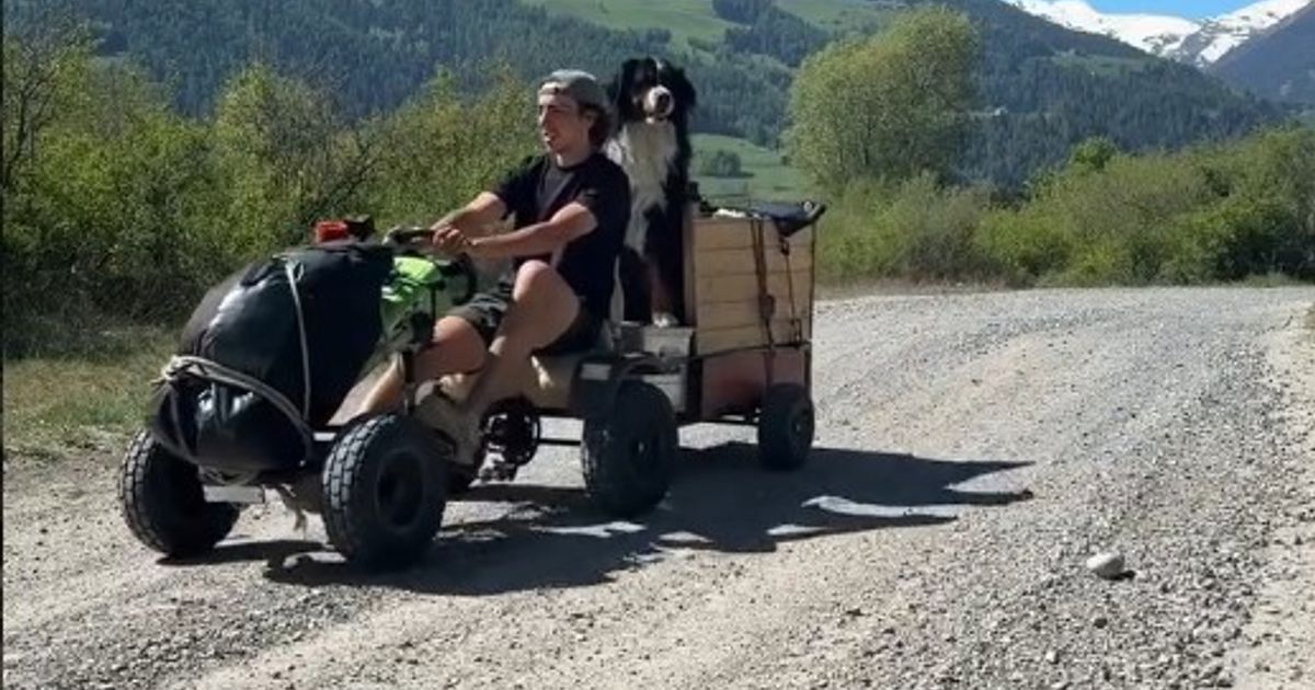 Mit-dem-Tret-Traktor-ber-Tiroler-P-sse-zum-Gardasee-Josia-und-sein-Hund-sorgen-f-r-Staunen