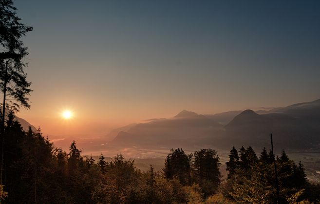 Sonnenaufgang in Wiesing.
