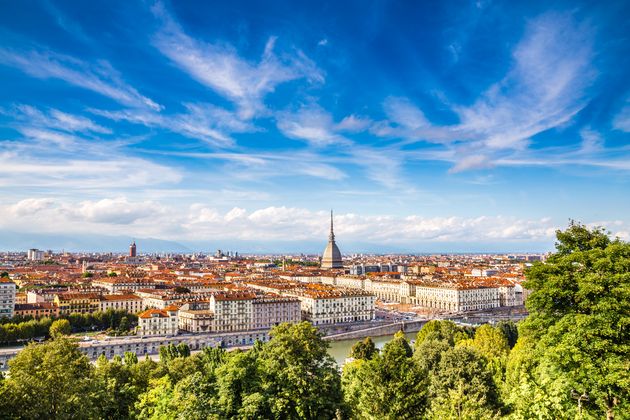 View of Turin city center during summer day-Turin,Italy,Europe