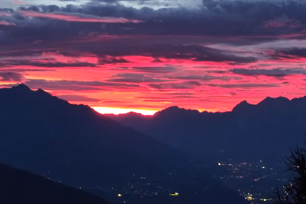 Sonnenuntergang auf der Hochmahdalm.