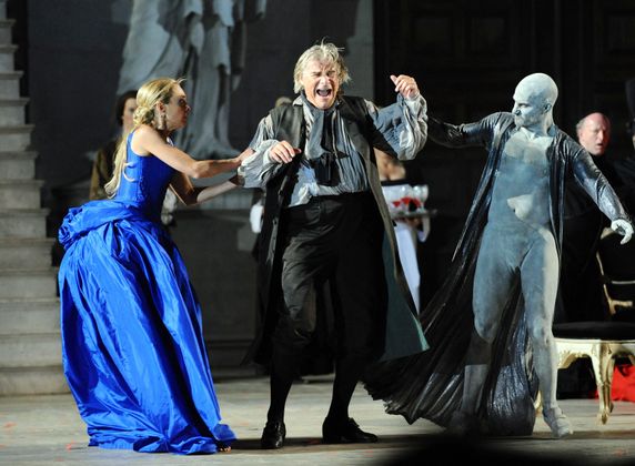 Und der Jedermann 2008: Sophie von Kessel, Peter Simonischek und Clemens Schick.