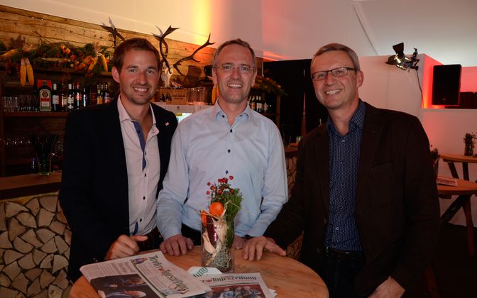Philip Haslwanter (Kühtaier Bergbahnen), Manuel Lampe (l.; TVB Innsbruck) und Thomas Lampe (r.; Audioversum).