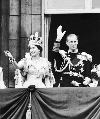 Elizabeth und Philip nach der Krönung der Queen 1953.