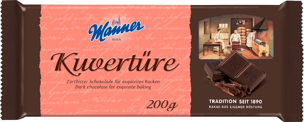 Manner Kuvertüre, verschiedene Sorten: 2 Stück mit Gutschein nur € 2,49/Stk.