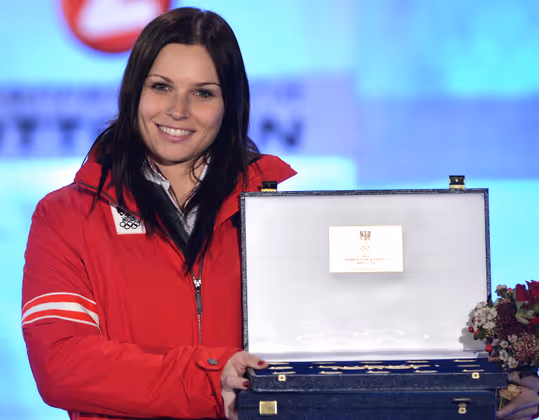Ski-Ass Anna Fenninger kehrte mit Gold und Silber aus Sotschi zurück.