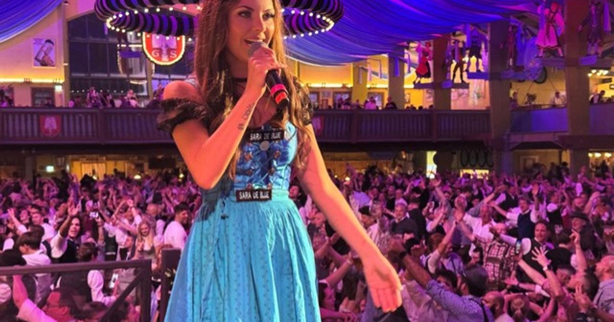 East Tyrolean Sara De Blue, in a blue dirndl, captured hearts at the ...