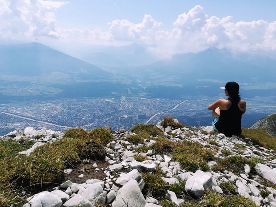 Blick von der Nordkette auf Innsbruck.