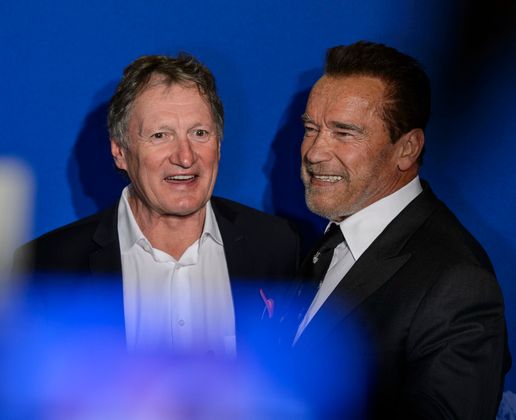 Franz Klammer und Arnold Schwarzenegger