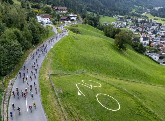 Das Feld auf dem Weg ins Kühtai. 
