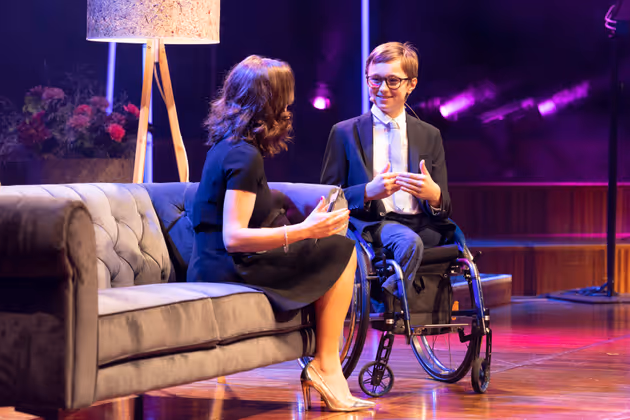 Nachwuchsfußballer Clemens Bayer-Metzler war der Jüngste auf der Gala-Bühne.
