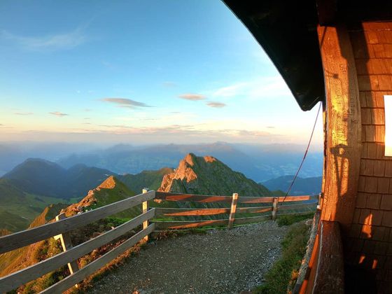 Sonnenuntergang auf dem Kellerjoch in Hochfügen.