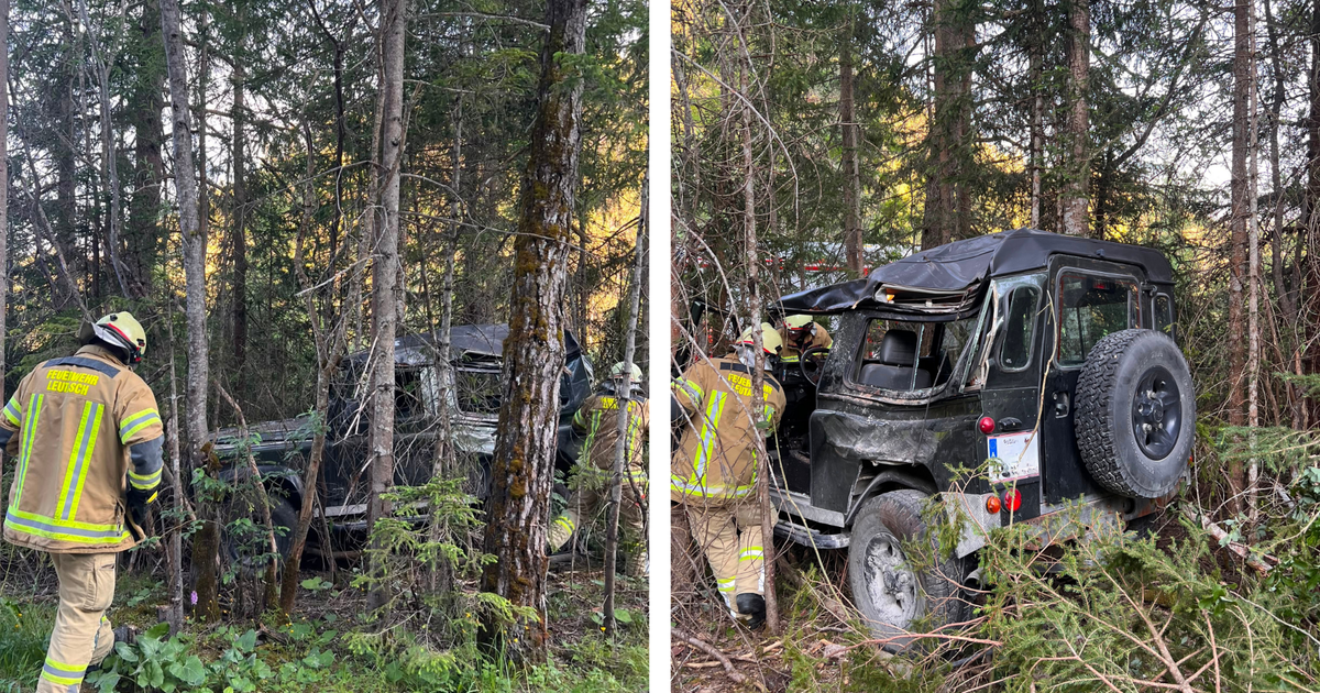 Car crashed down a steep embankment in Leutasch and landed in the woods