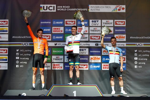 Der Australier Rohan Dennis verwies Titelverteidiger Tom Dumoulin (Niederlande) auf den zweiten Platz.