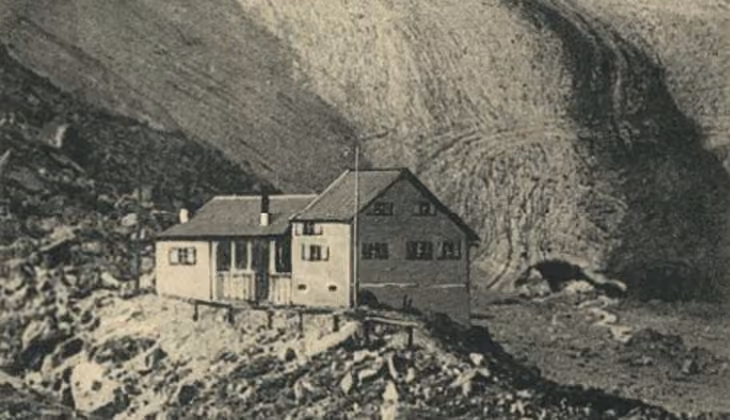 Die Jamtalhütte oberhalb von Galtür (vor 1905).