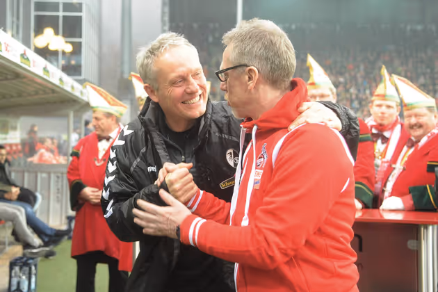 "So cool wie er werde ich nie, da könnte ich mich in den Eisschrank legen." Freiburg-Trainer Christian Streich über die Gelassenheit von Köln-Trainer Peter Stöger.