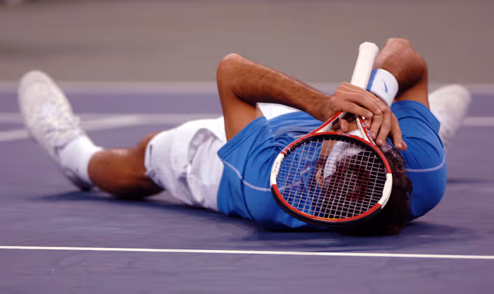Ein fassungsloser Roger Federer beim Grand Slam Finale in New York 2006.