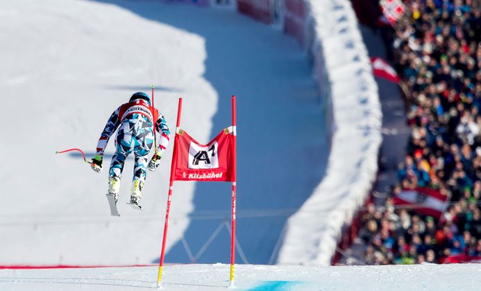 Der Kärntner ließ den Ski gnadenlos aus ...