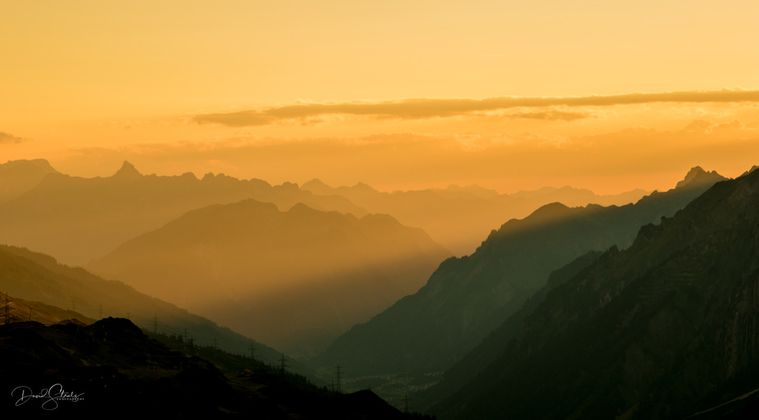 Abendstimmung am Arlberg. Aufgenommen am Galzig.