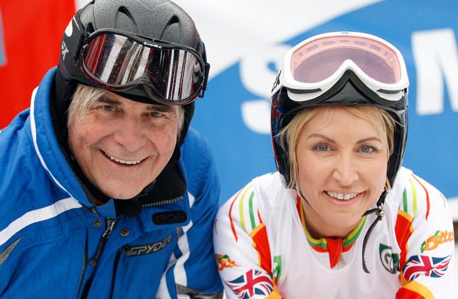 Peter Simonischek und das ehemalige Model Heather Mills 2012  beim Sporthilfe "Charity Skirennens" in Schladming.