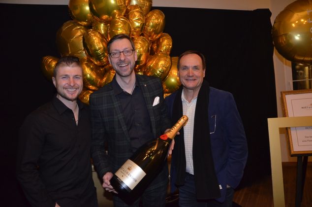 Im Kitz Elite Club trafen sich die Ex-Skistars Klaus Heidegger und Reinfried Herbst, mit dabei Markus Ferrigato (Möet Hennessy).