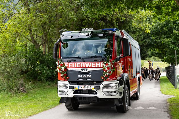 2025 07 19, Segnung Tanklöschfahrzeug  Feuerwehr Ainet, FF