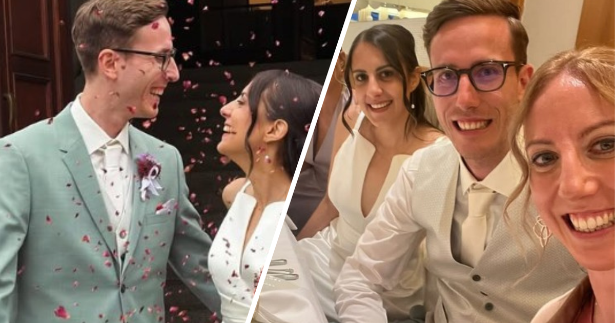 Schwester-gratulierte-Brautpaar-Ehemaliger-SV-Athlet-feierte-Hochzeit