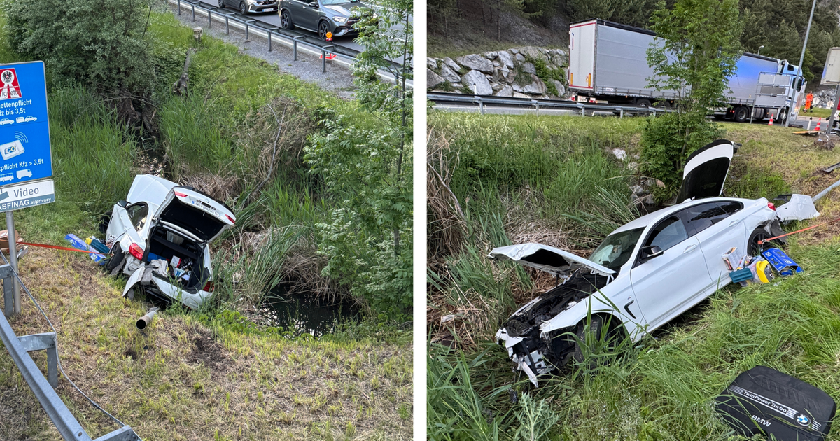 Fahrer-verlor-pl-tzlich-Bewusstsein-Auto-landete-in-Mils-bei-Imst-im-Graben