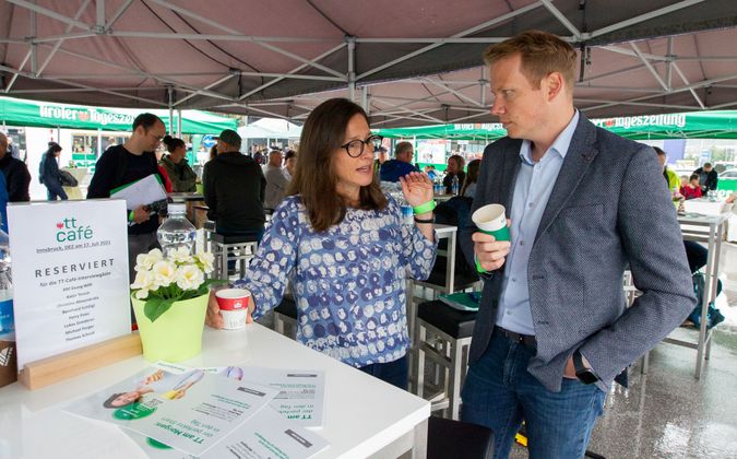 Kultur-Talk: Christina Alexandridis und Bernhard Schlögl.