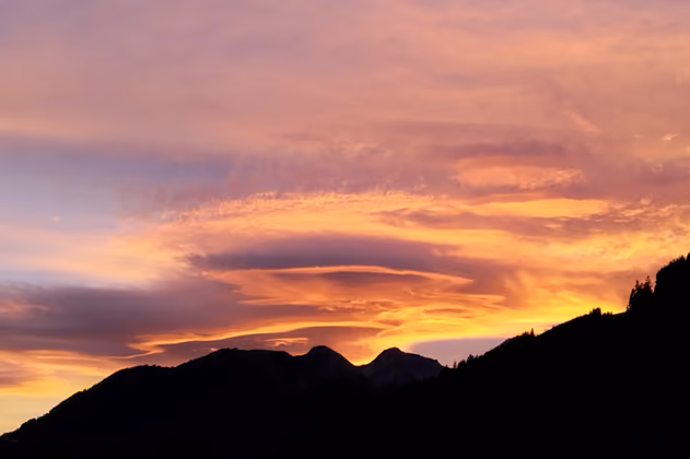 Abendrot über Häselgehr. 