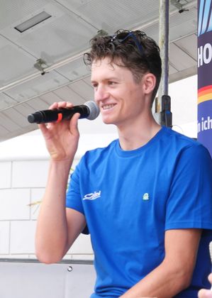 Radprofi Felix Gall vertrat den Sport beim TT-Café.