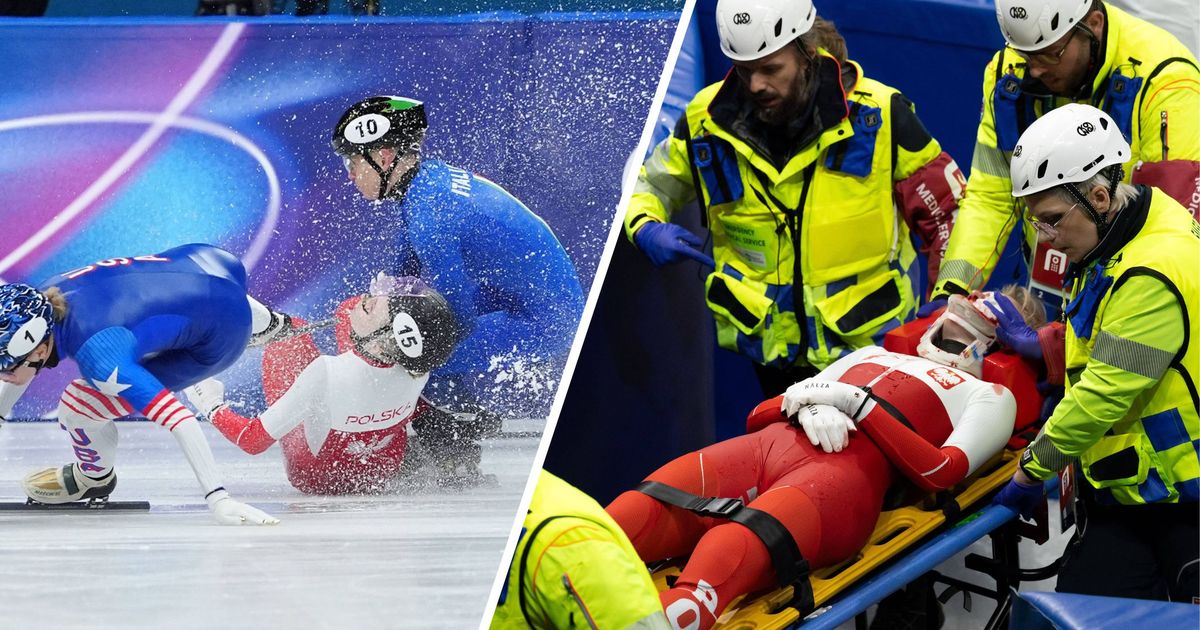 Blutiger-Zwischenfall-Sellier-im-Short-Track-von-Kufe-im-Gesicht-getroffen