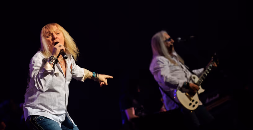 Sind das die Amigos? Nein! Wobei Bernie Shaw und Mick Box von "Uriah Heep" auch ziemlich beste Freunde sind.