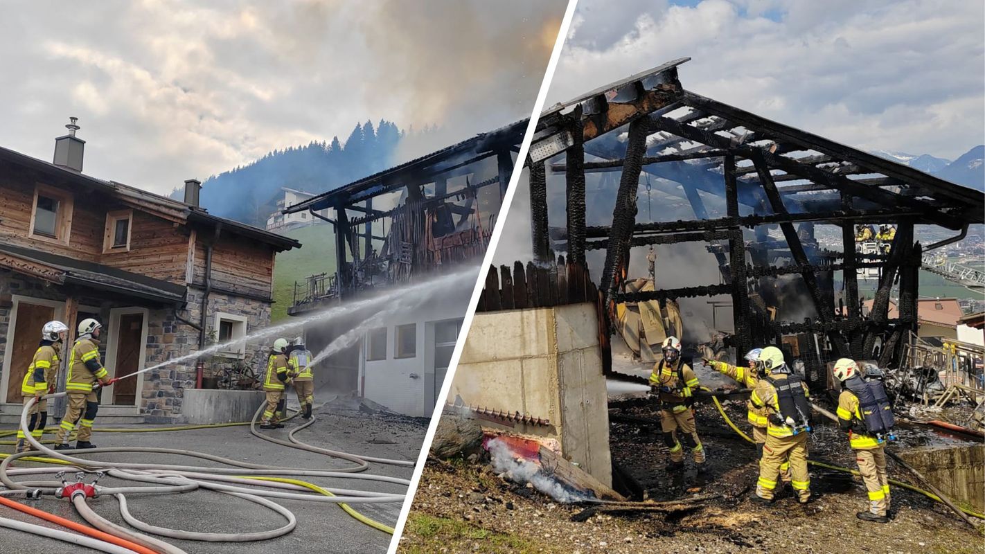Zillertaler Bauernhof in Vollbrand: Sechs Feuerwehren kämpfen gegen die Flammen