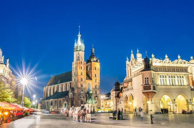Rynek Glowny - The main square of Krakow in Poland